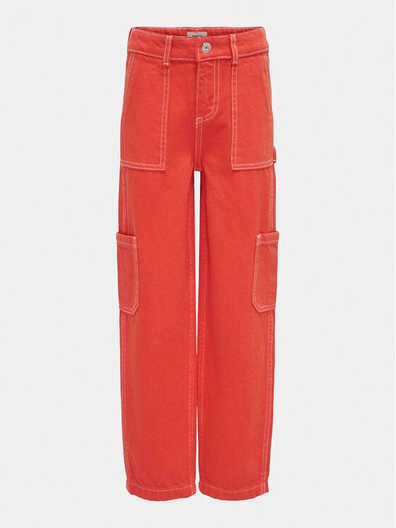 Kids ONLY Kids ONLY Hlače iz tkanine Vilje 15316877 Rdeča Straight Fit