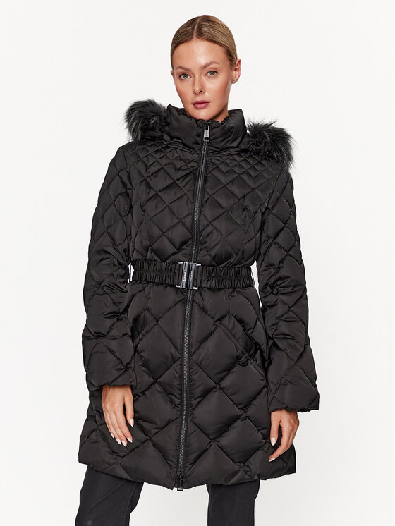 Guess Guess Zimní kabát Olga W3BL36 WEX52 Černá Regular Fit
