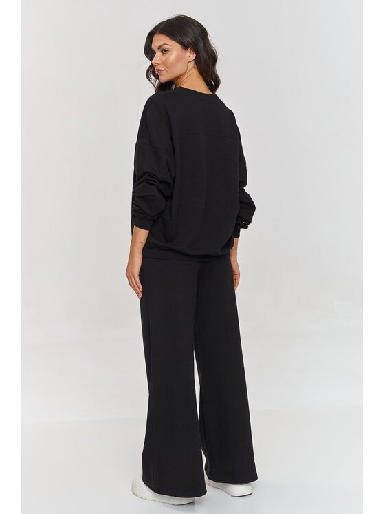 Makadamia Makadamia Dres M863 Czarny Oversize