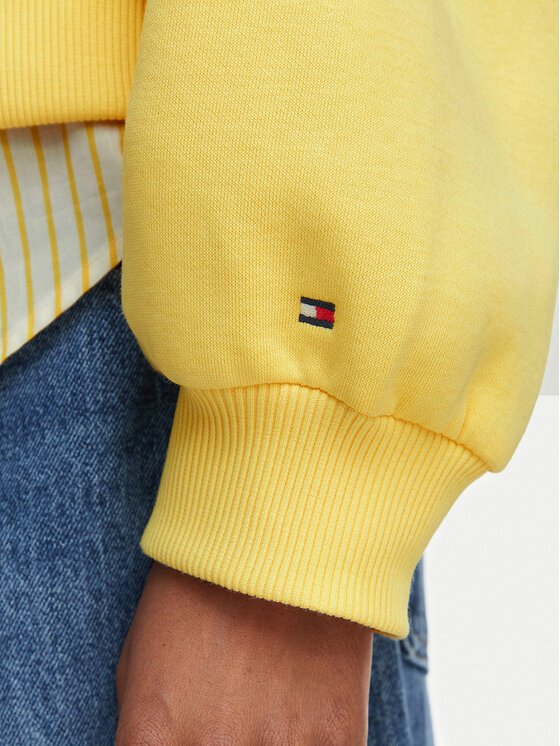 Tommy Hilfiger Tommy Hilfiger Felpa Ext Corp WW0WW47831 Giallo chiaro Cropp Fit