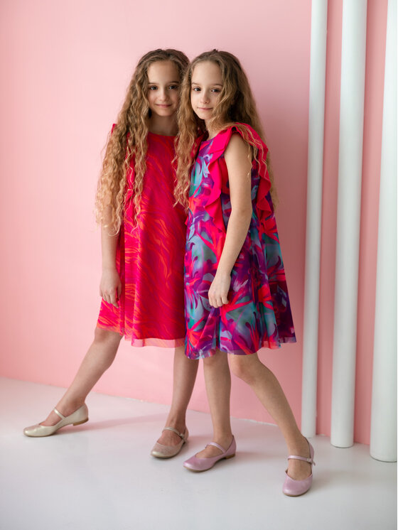SLY SLY Sukienka elegancka 4W-05B Różowy Comfortable Fit
