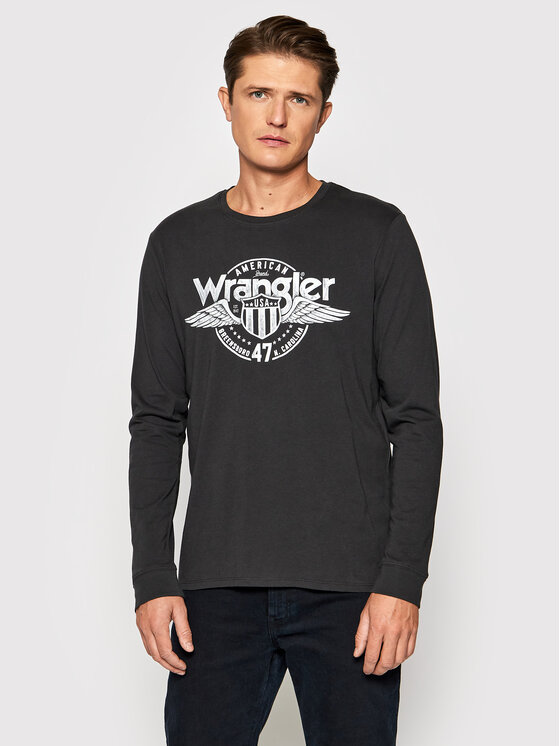 Wrangler Wrangler Longsleeve Ls Americana Tee W7J5D3XV6 112141550 Nero Regular Fit