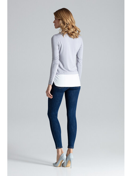 FIGL FIGL Bluzka M374 Szary Regular Fit