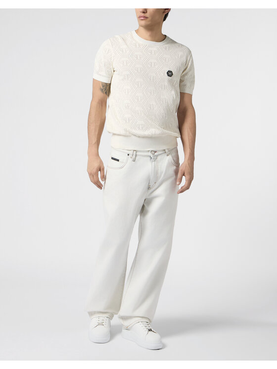 PHILIPP PLEIN PHILIPP PLEIN Jeansy 30582 Biały Loose Fit