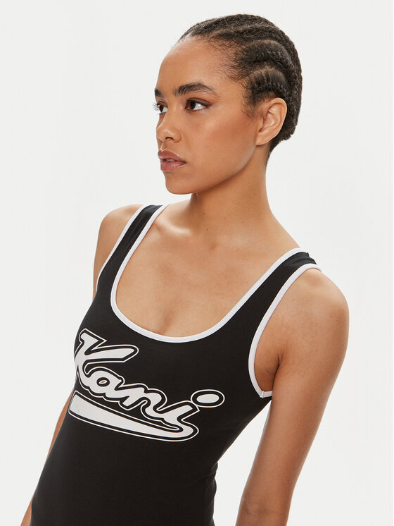 Karl Kani Karl Kani Ljetna haljina Varsity 6160828 Crna Slim Fit