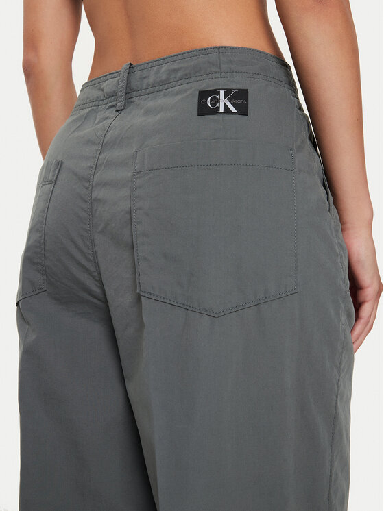 Calvin Klein Jeans Calvin Klein Jeans Hlače iz tkanine J20J223585 Siva Loose Fit