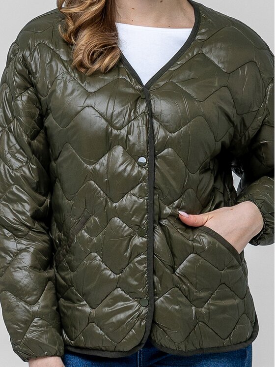 Perso Perso Bunda pro přechodné období BLE260048F Zelená Regular Fit