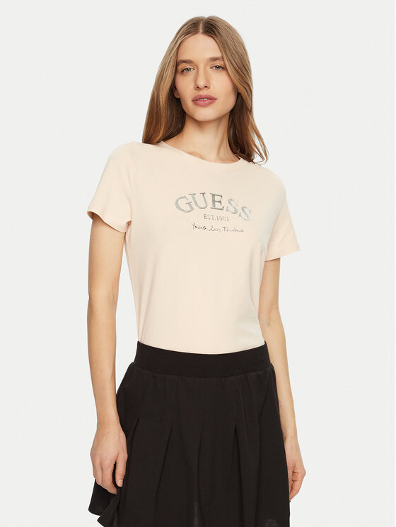 Guess T-krekls V5RI16 J1314 Bēšs Regular Fit