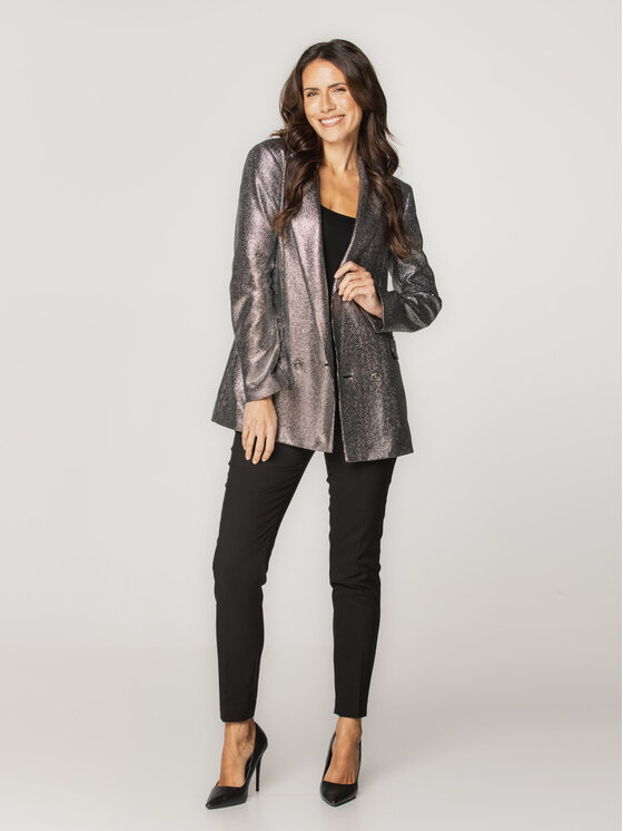 Willsoor Willsoor Marynarka 67670 Srebrny Regular Fit