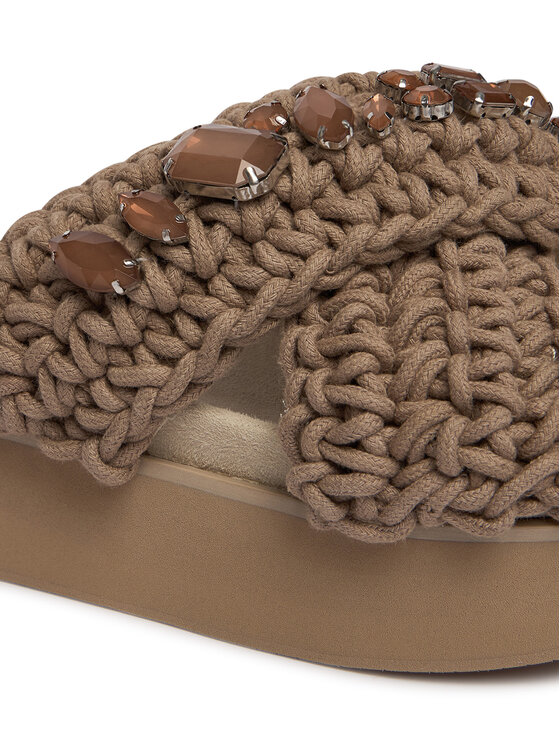 Inuikii Inuikii Шльопанці Woven Stones Platform 1004.005.0043 Бежевий
