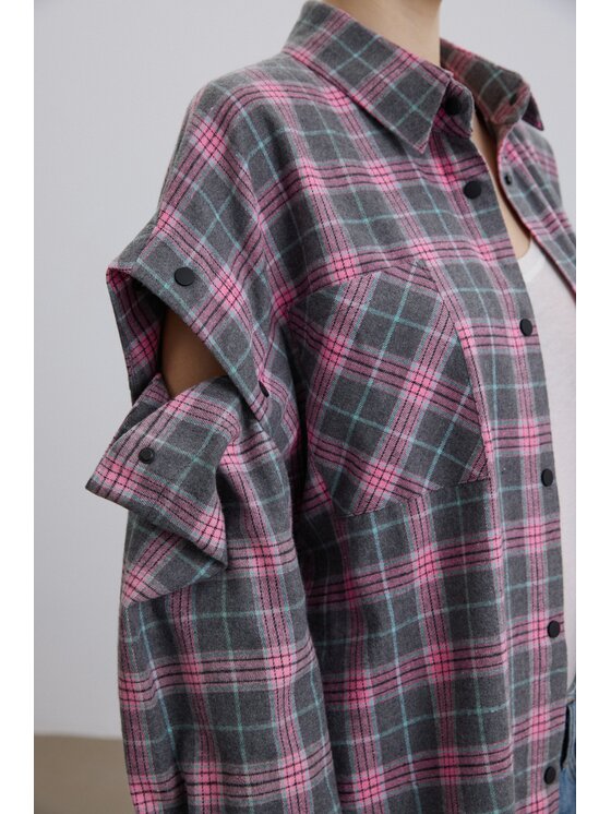 Estro Estro Πουκάμισο ER00119322 Ροζ Loose Fit
