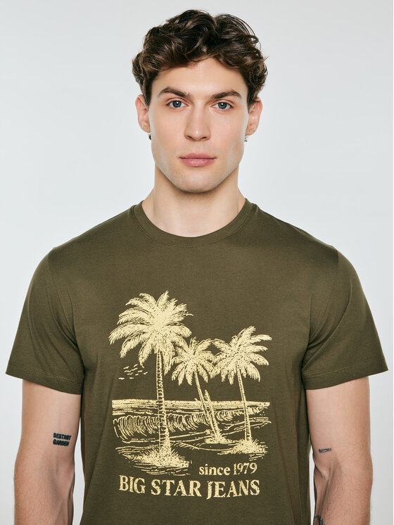 BIG STAR BIG STAR T-Shirt OMER Zielony Basic Fit