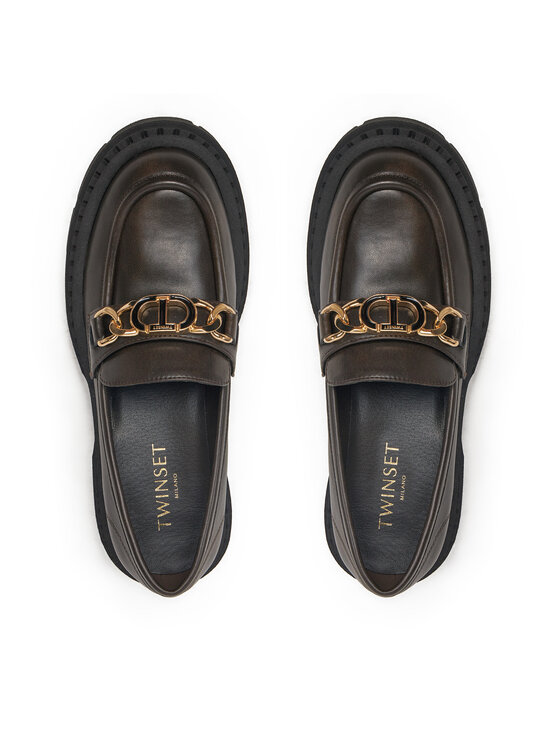 TWINSET TWINSET Loafersy 242TGT114 Hnědá