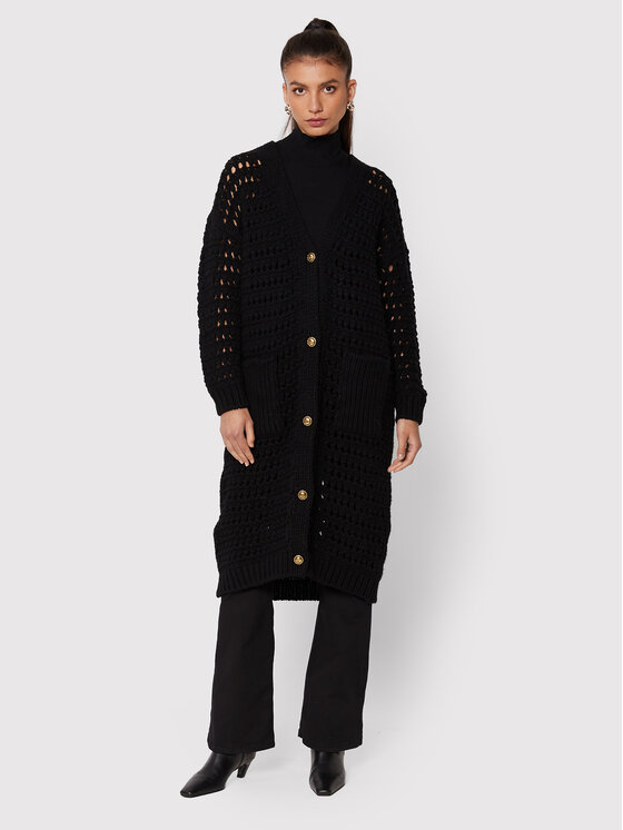 PINKO Pinko Kardigán Mimosa 1G18C6 A0AD Fekete Relaxed Fit