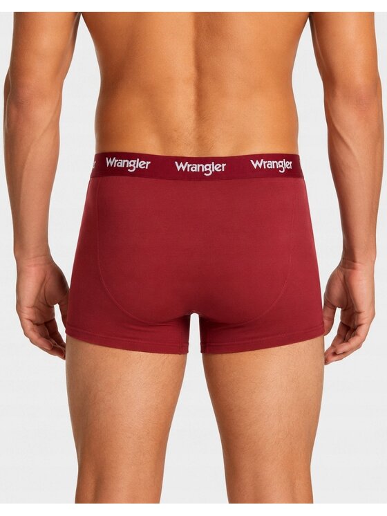 Wrangler Wrangler Bokserki Cadby 3 Pack Cotton Elastane Trunks Zielony