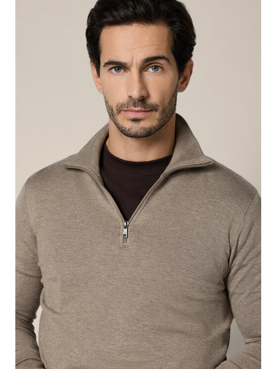 Lancerto Lancerto Sweter Lucan SW073225000076 Beżowy Regular Fit