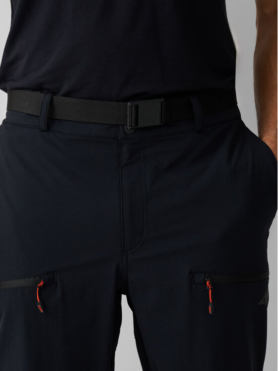 4F 4F Spodnie outdoor TREKKING Czarny Regular Fit