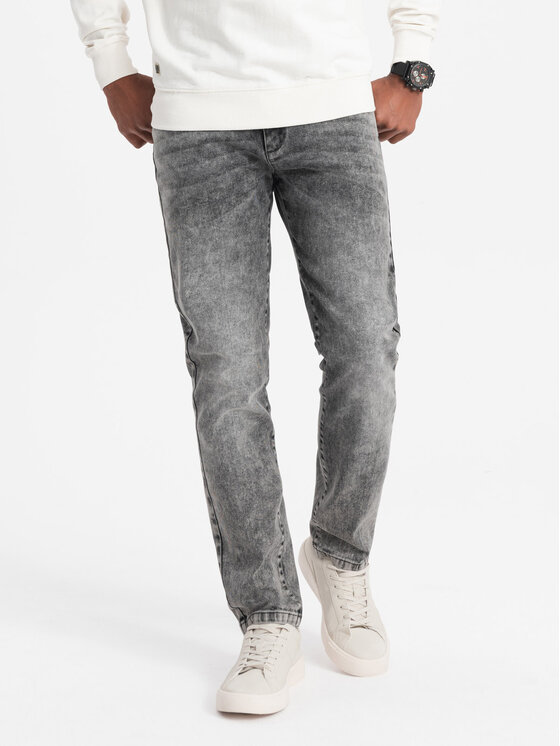 Ombre Ombre Jeansy OM-PADP-0133 Šedá Straight Leg