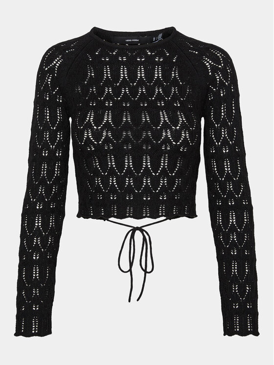 Vero Moda Vero Moda Sweter Fabienne 10299617 Czarny Slim Fit