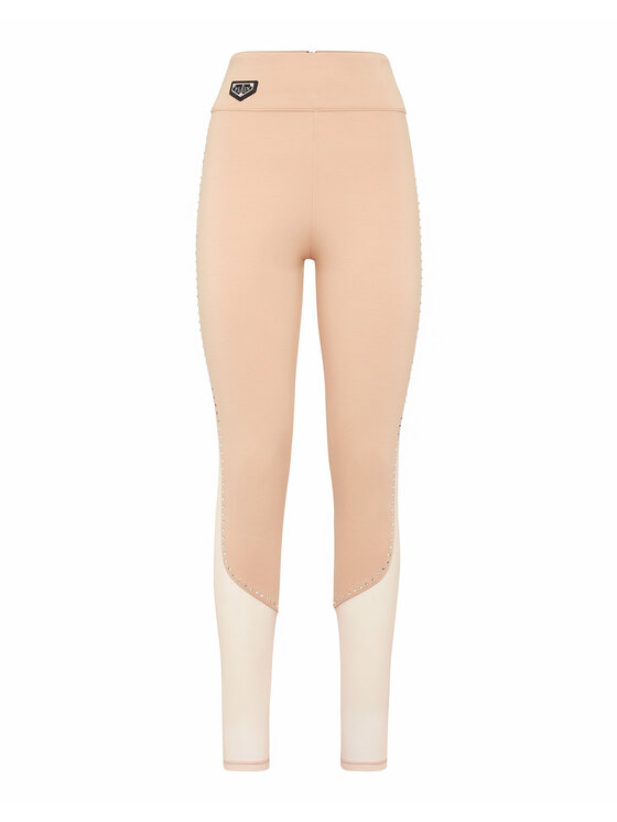PHILIPP PLEIN PHILIPP PLEIN Legginsy 7255 Beżowy Skin Tight Fit