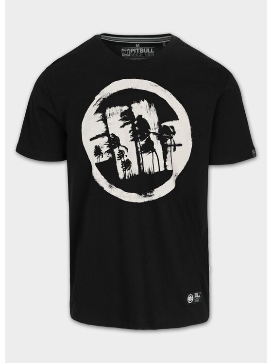 PITBULL PITBULL T-Shirt LOGO PALMS Czarny Regular Fit