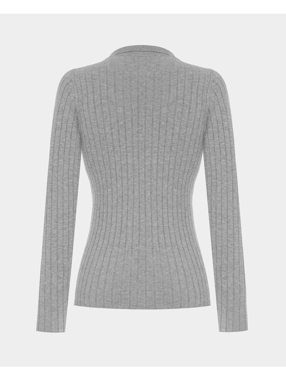 BENU BENU Sweter szary Szary Slim Fit