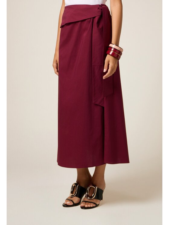 Oltre Oltre Spódnica maxi 1165R001524N029 Bordowy A-Line Fit