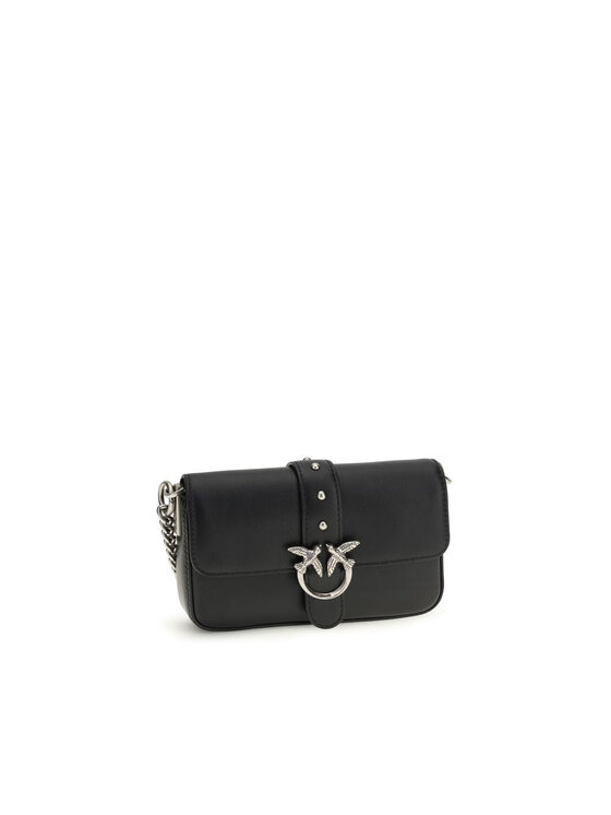 PINKO PINKO Τσάντα Black Calf Leather Bos Taurus Shoulder Μαύρο