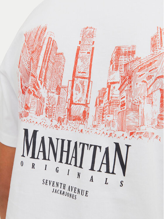 Jack&Jones Junior Jack&Jones Junior T-särk Bronx Square 12263185 Valge Loose Fit