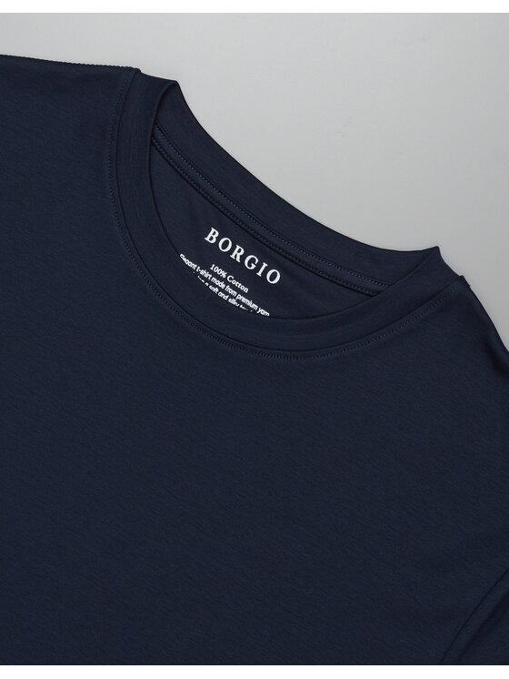 Borgio Borgio Longsleeve milazzo Granatowy Regular Fit