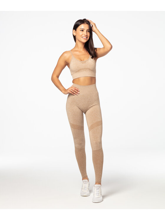 Carpatree Carpatree Legginsy Vibe Leggings Beżowy Fitted Fit