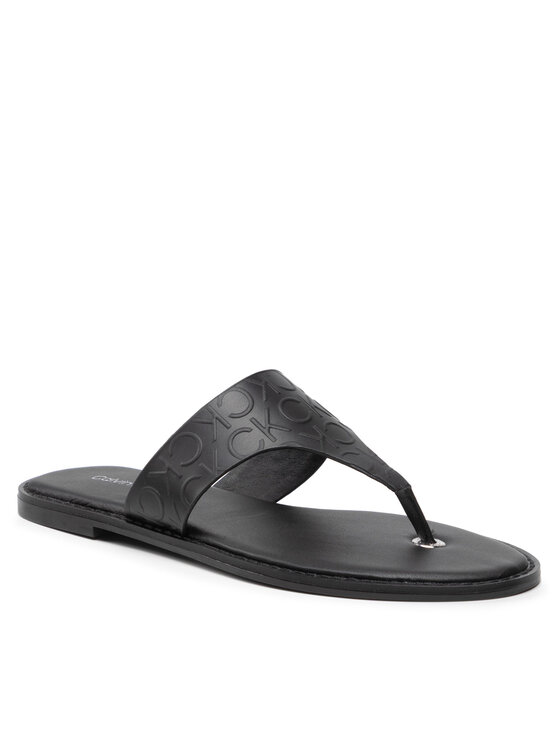 Calvin Klein Žabky Almond Flat Tp Slide Hf HW0HW01159 Čierna