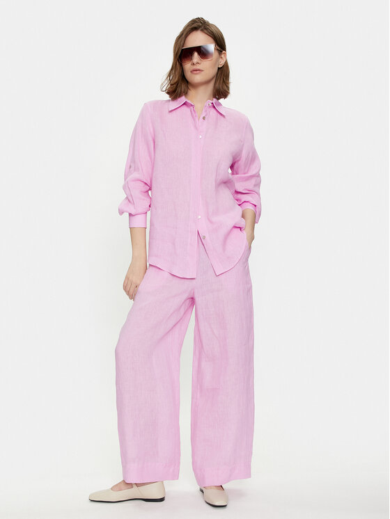 Marella Marella Kalhoty z materiálu Apogeo 2413131084 Růžová Regular Fit