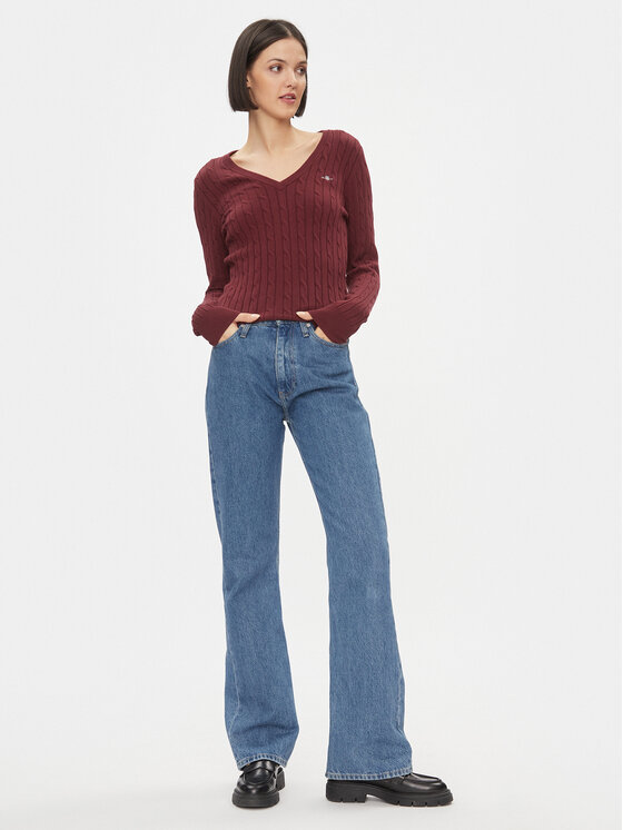 Gant Gant Svetr 4800101 Bordó Slim Fit