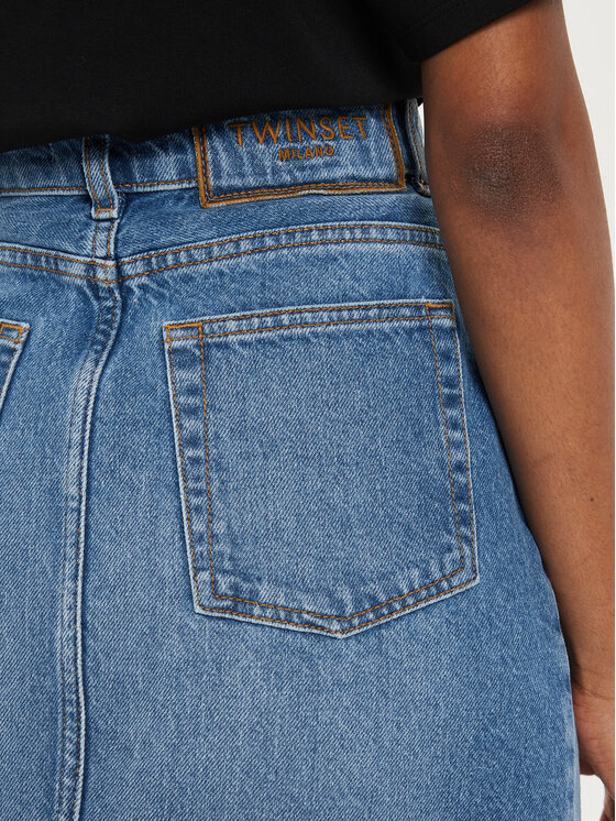 TWINSET TWINSET Farmer szoknya 242TP2564 Kék Straight Fit