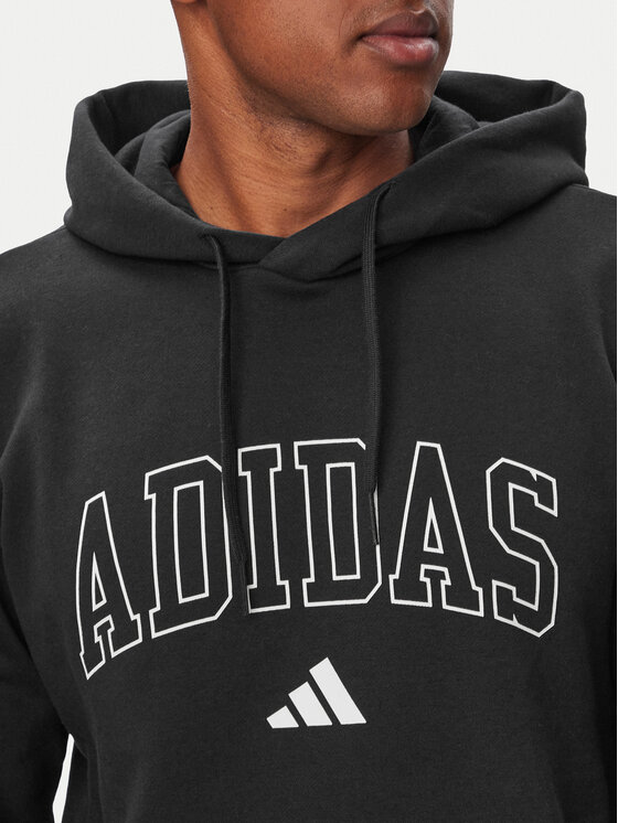 adidas adidas Суитшърт Collegiate Script Graphic Hoodie KC7187 Черен Regular Fit