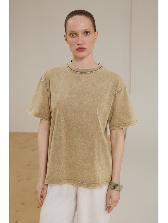 Estro Estro T-shirt ER00119728 Beige Oversize