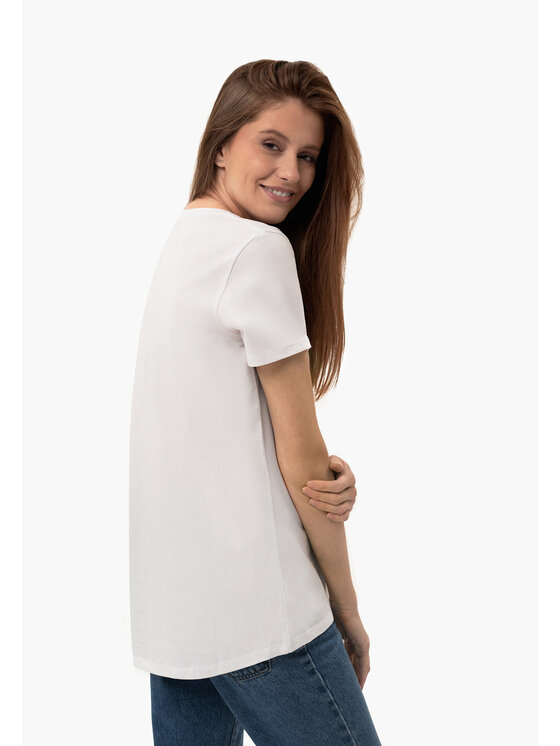 Volcano Volcano T-Shirt T-NETTA Biały Regular Fit