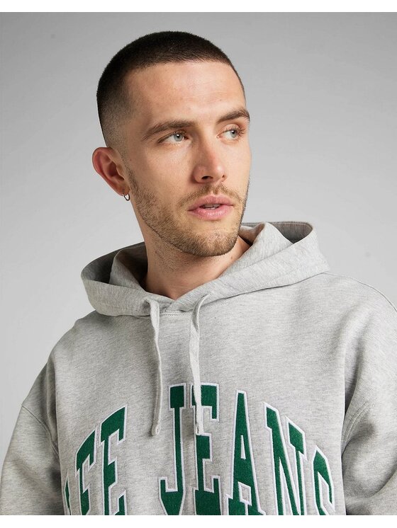 Lee Lee Bluza HOODIE SEASONAL Szary Regular Fit