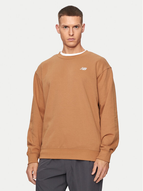 New Balance New Balance Majica dugih rukava Small Logo MT41507 Smeđa Relaxed Fit