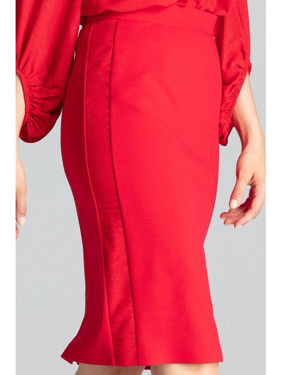 FIGL FIGL Spódnica M688 Czerwony Regular Fit