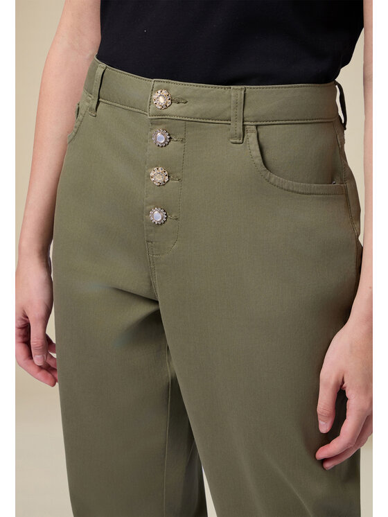 Oltre Oltre Pantaloni di tessuto P797R008413N035 Verde Boy Fit