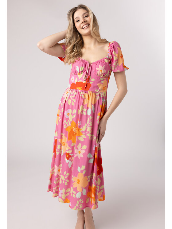 LAURELLA LAURELLA Sukienka letnia Laurella 4UL093710 Fioletowy Regular Fit
