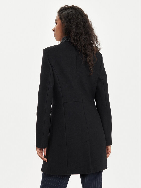 Morgan Morgan Cappotto di lana 242-GSUZI Nero Slim Fit