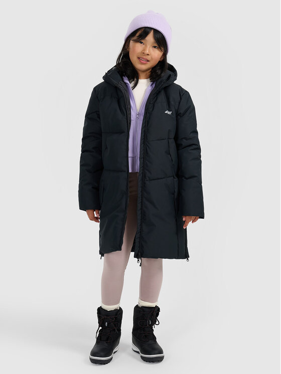 4F 4F Płaszcz zimowy OUTERWEAR Czarny Regular Fit