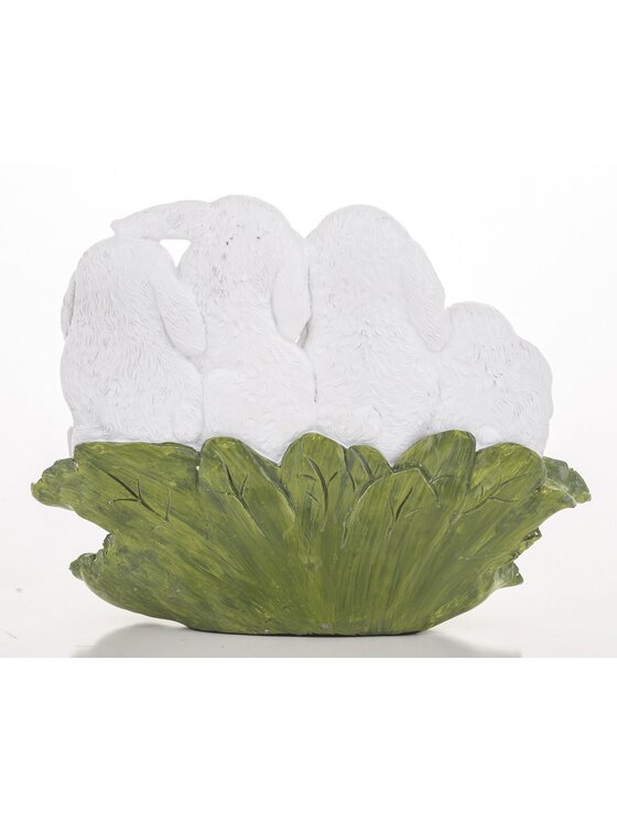 MIAhome MIAhome Figurka 4 wesołe króliczki z pisankami 14,5x19x6 cm Biały