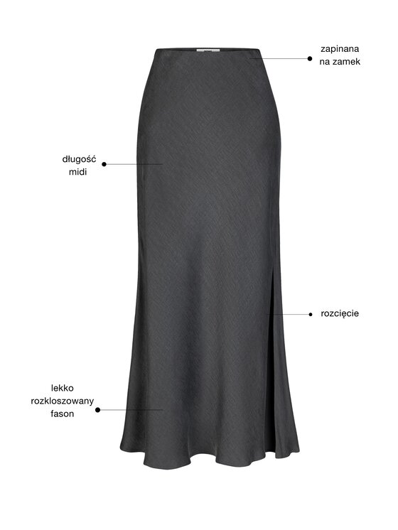 BENU BENU Gonna maxi z rozcięciem Grigio Slim Fit