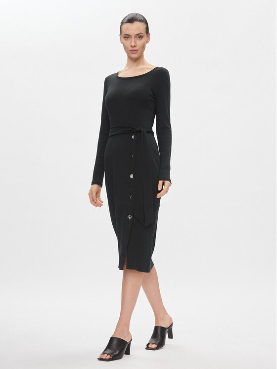 LAUREN RALPH LAUREN Lauren Ralph Lauren Džemper haljina 250889290004 Crna Slim Fit