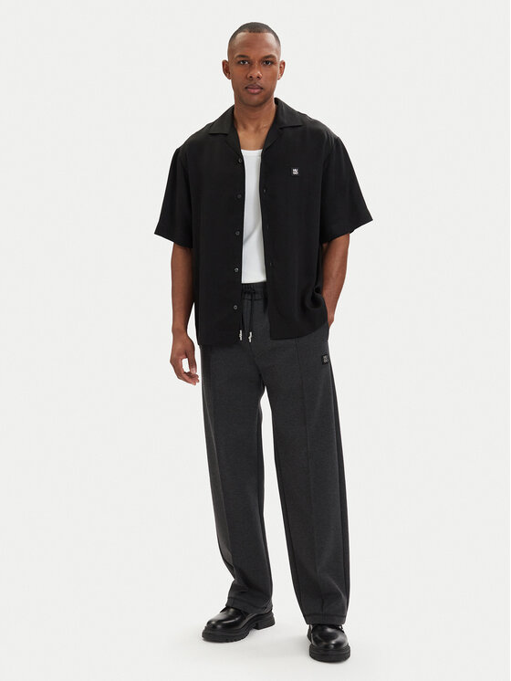 HUGO HUGO Сорочка Espino 50560593 Чорний Oversize