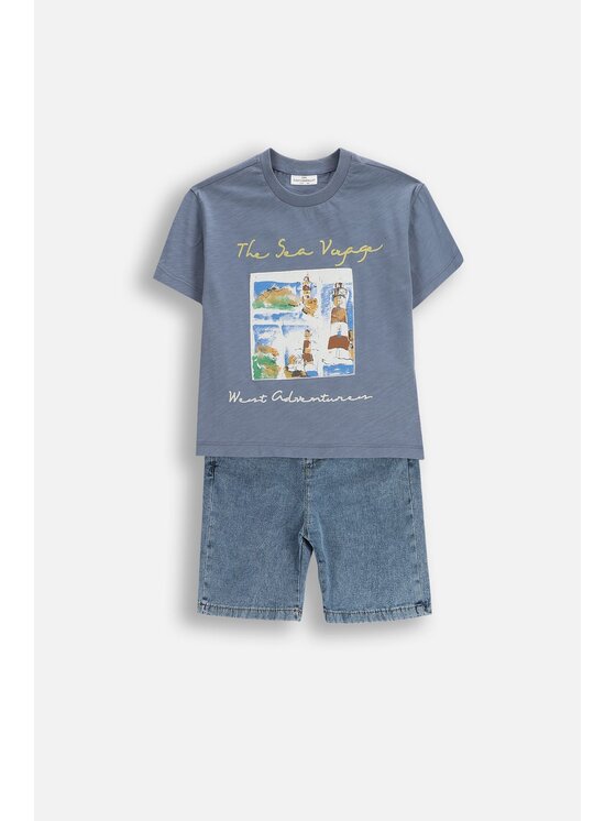 Coccodrillo Coccodrillo Komplet t-shirt i spodenki WC5117302XBK-022 Kolorowy Regular Fit
